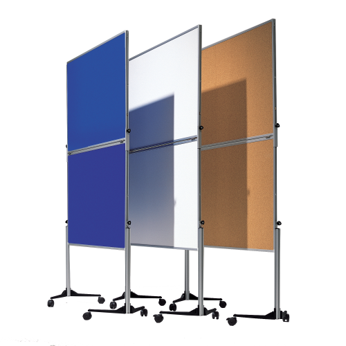 Moderationswand Serie MTSK Tafelformat: 120x150 cm, Gesamthöhe: 195 cm