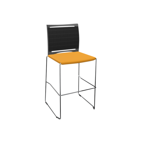 Barhocker Diane mit Sitzpolster B/H/T: 58x110x54 cm, mit Kufengestell und Kunststoffrückenlehne