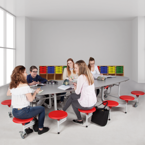 Spaceflex 2.0 Klapptisch mit Vollkernplatte "PowerSurf", oval B/H/T: 305x74x107 cm, 12 Sitze, Sitzhöhe 46 cm