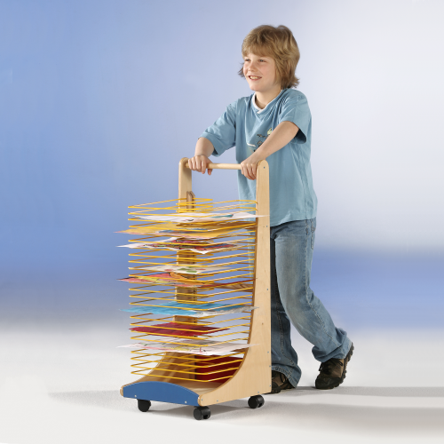 Trockenwagen mit 25 Trockenrosten, fahrbar B/H/T: 36x84x34 cm