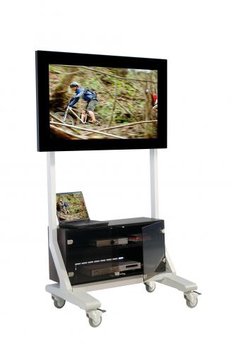 TV Wagen, TV Rack für Fernseher bis 70 Zoll mit Unterschrank ScreenCart L, neigbare Halterung