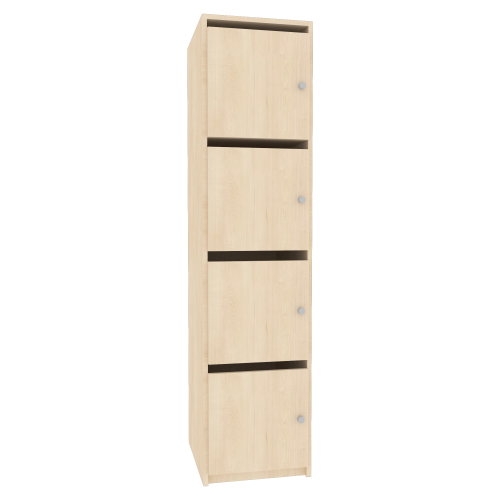 Schließfachschrank, 4 abschließbare Fächer & Briefschlitz B/H/T: 42x190x52 cm, Türanschlag rechts