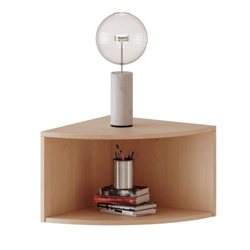 Außenecke Aufsatzregal, 1 Ordnerhöhe - Serie evo180 Gesamthöhe 36 cm, Viertelkreis, Erweiterung rechts oder links