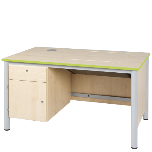 Lehrer Computertisch, abschließbar B/H/T: 140x72x80 cm, Unterschrank links