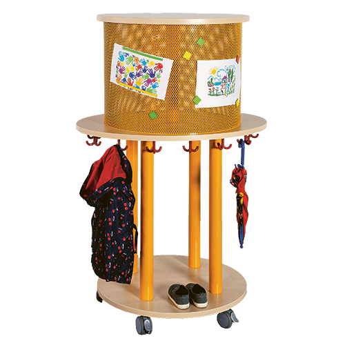 Ovaler Taschenkreisel B/H/T: 90x140x70 cm, mit 13 Dreifachhaken und Lochblech-Zylinder