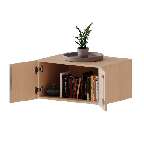 Aufsatzschrank für ErgoTray Serie, 1 Ordnerhöhe - Serie evo180 Gesamthöhe 36 cm, Breite 70,3 cm, zwei Türen