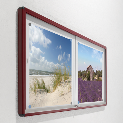 Informationsvitrine V10A mit Whiteboardrückwand B/H/T: 100x94x6 cm