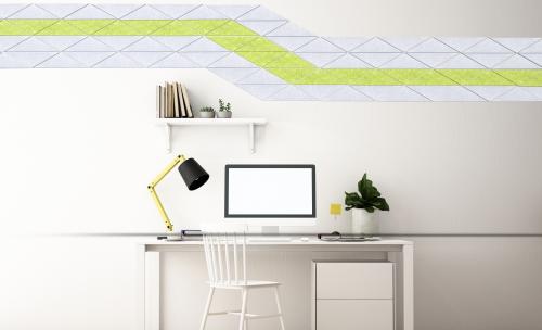 Akustikelement AKUSTIX Shape #11 B/H/T: 10,1x35x1,8 cm, PET Gestaltungspaneel in Dreieck-Form, Hellgrün