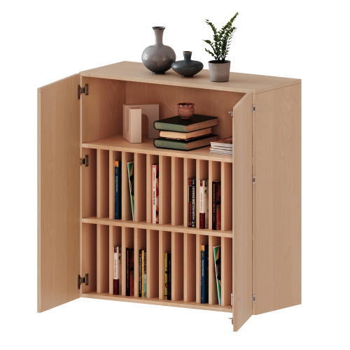 Aufsatzschrank für Klassenbücher, 3 Ordnerhöhen - Serie evo180 B/H/T: 100x108x40 cm, 2 Reihen für je 14 Klassenbücher