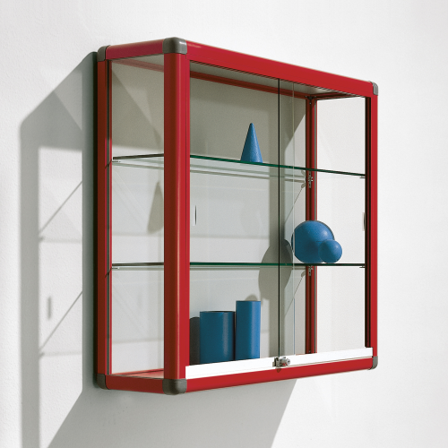 Wandvitrine V16 mit 2 verstellbaren Dickglasböden B/H/T: 100x96x30 cm