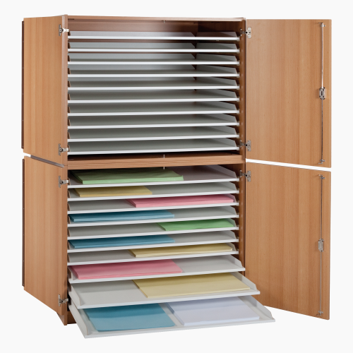 Bildertruhe mit 16 Auszugböden B/H/T: 111x166x81 cm