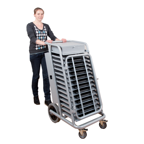 Notebookwagen aus Metall für 14 Notebooks B/H/T: 56x107x68 cm