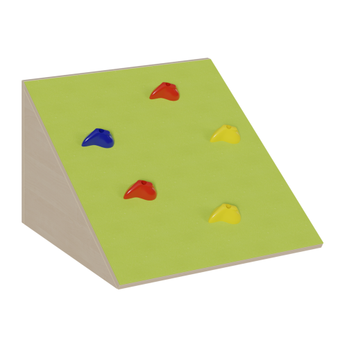 Aufgang Felsen mit Linoleum-Deckplatte B/H/T: 70x46x70 cm, stark geneigte Ebene, zu Linoleum-Podesten passend mit 5 Klettergriffen