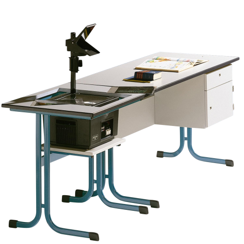 Lehrertisch mit PU Kante, Unterbau mit Schub und Fach, mit Schloß B/H: 130x65 cm