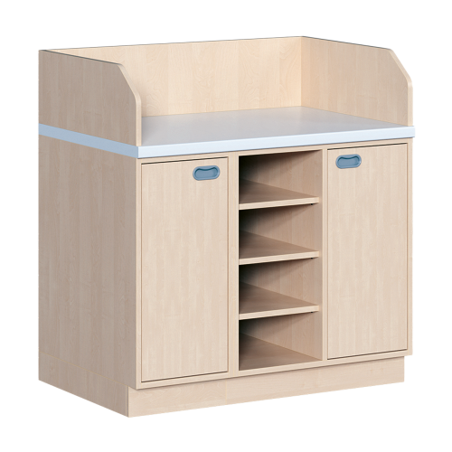 Wickelkommode, dreireihig B/H: 107x113 cm, Türen, mittig Regal