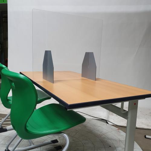 5x Polystyrol Schutzwand als Tischaufsteller B/H: 65x55 cm