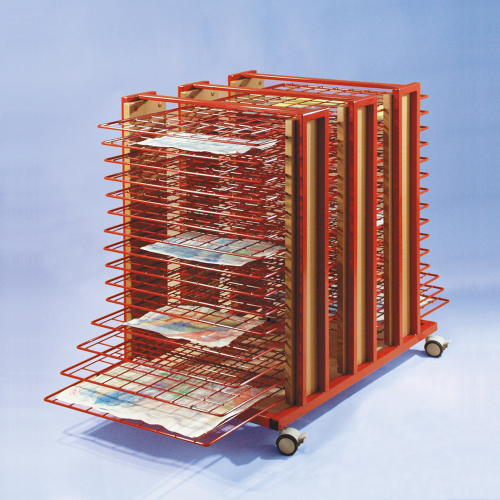 Trockenwagen mit 30 Trockenrosten, fahrbar B/H/T: 56x83x80 cm