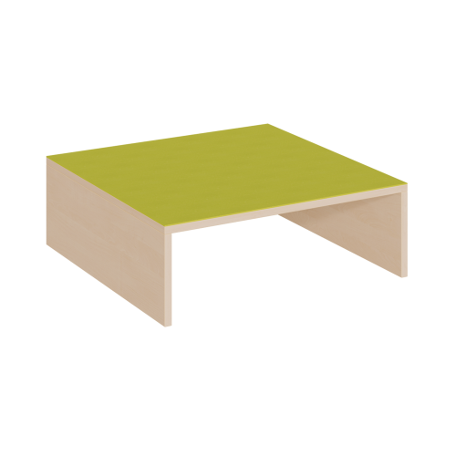 Quadrat-Podest einseitig offen, Linoleum-Deckplatte B/H/T: 70x24x70 cm, Seite für Rollkasten offen