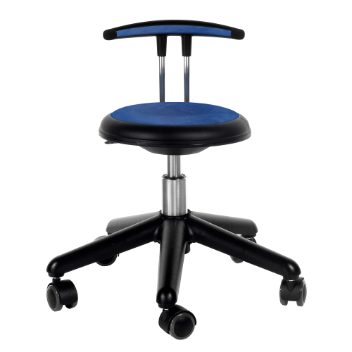 Genito Eco Drehstuhl mit Gaslift Höhenverstellung und Rückenlehne Höhenverstellung: 30-38 cm, fahrbar, Kunstleder blau