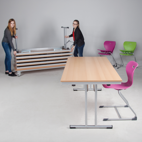 Klapptisch mit Melaminplatte, ABS Kante und pulverbeschichtetem Stahlgestell B/H/T: 120x72x60 cm, mit 4-Fuß Gestell